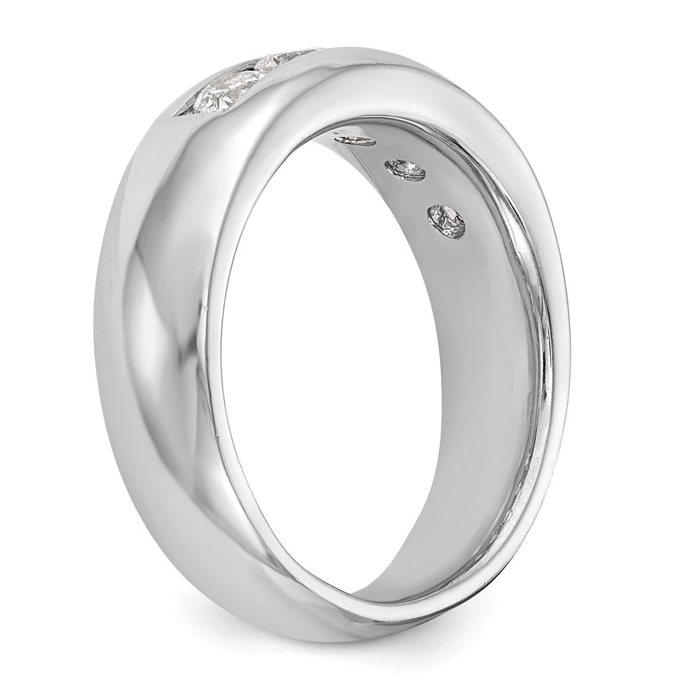 14K White Gold 5-Stone 1 carat Round Diamond Complete Channel Band