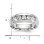 14K White Gold 5-Stone 1 carat Round Diamond Complete Channel Band