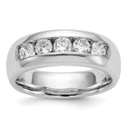 14K White Gold 5-Stone 1 carat Round Diamond Complete Channel Band