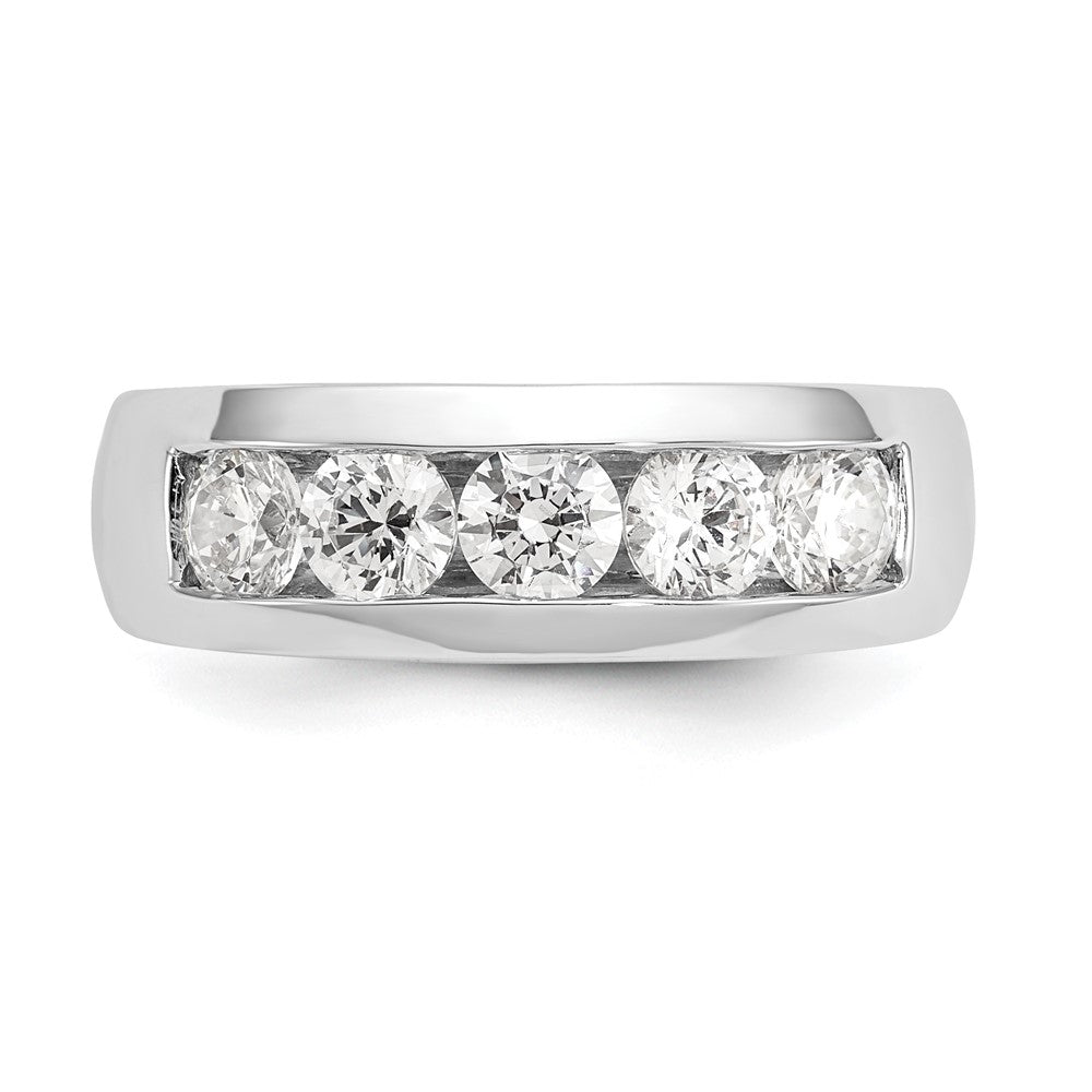 14K White Gold 5-Stone 1.2 carat Round Diamond Complete Channel Band