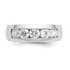 14K White Gold 5-Stone 1.2 carat Round Diamond Complete Channel Band