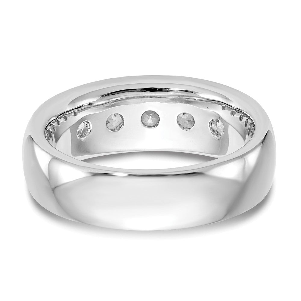 14K White Gold 5-Stone 1.2 carat Round Diamond Complete Channel Band