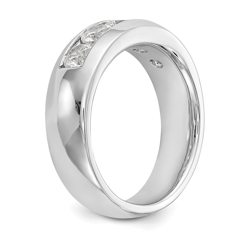 14K White Gold 5-Stone 1.2 carat Round Diamond Complete Channel Band