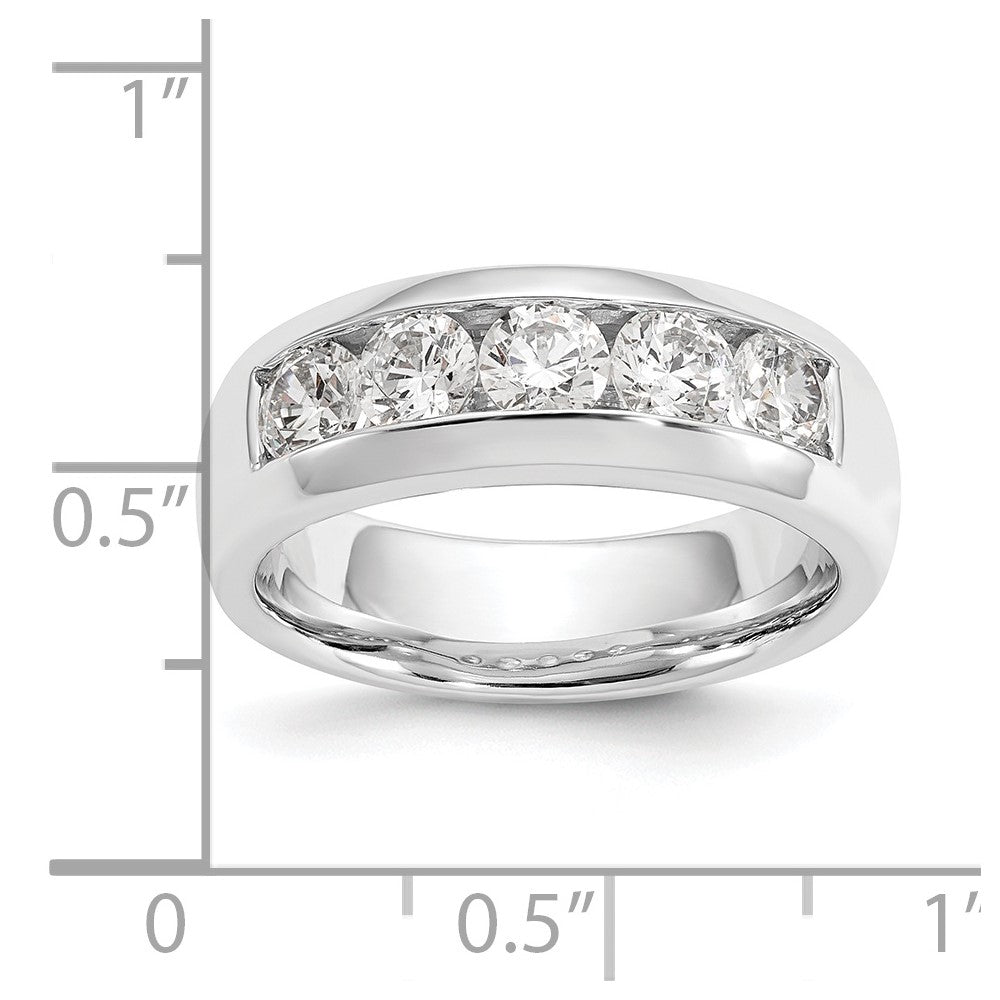 14K White Gold 5-Stone 1.2 carat Round Diamond Complete Channel Band