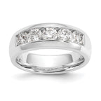 14K White Gold 5-Stone 1.2 carat Round Diamond Complete Channel Band