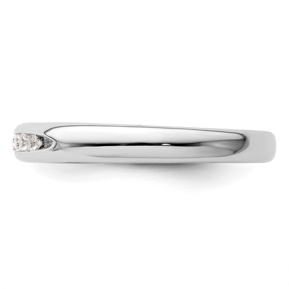 14K White Gold 5-Stone 1/10 carat Round Diamond Complete Channel Band
