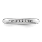 14K White Gold 5-Stone 1/10 carat Round Diamond Complete Channel Band
