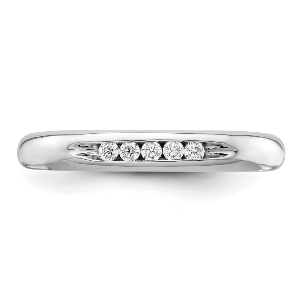 14K White Gold 5-Stone 1/10 carat Round Diamond Complete Channel Band