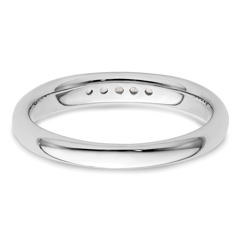 14K White Gold 5-Stone 1/10 carat Round Diamond Complete Channel Band