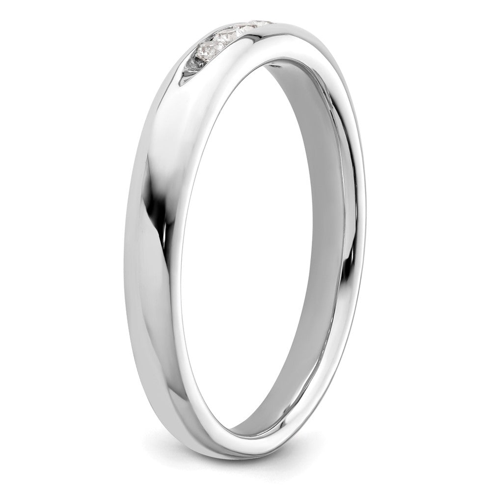 14K White Gold 5-Stone 1/10 carat Round Diamond Complete Channel Band