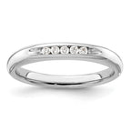14K White Gold 5-Stone 1/10 carat Round Diamond Complete Channel Band