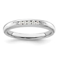 14K White Gold 5-Stone 1/10 carat Round Diamond Complete Channel Band