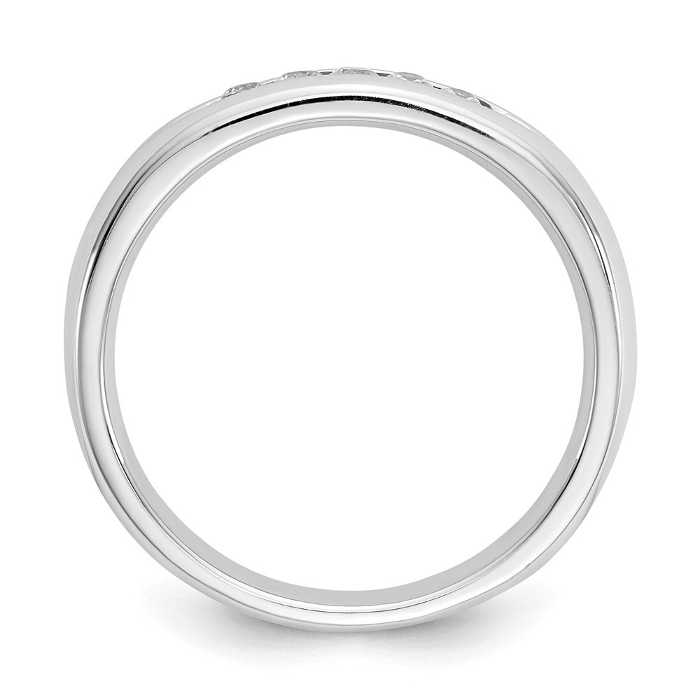 14K White Gold 5-Stone 1/6 carat Round Diamond Complete Channel Band