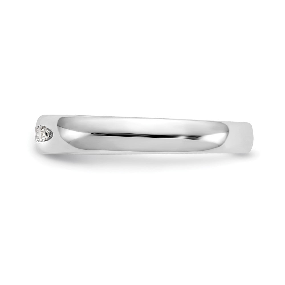 14K White Gold 5-Stone 1/6 carat Round Diamond Complete Channel Band