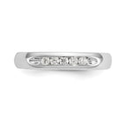 14K White Gold 5-Stone 1/6 carat Round Diamond Complete Channel Band