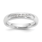 14K White Gold 5-Stone 1/6 carat Round Diamond Complete Channel Band