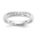 14K White Gold 5-Stone 1/6 carat Round Diamond Complete Channel Band