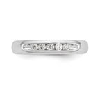 14K White Gold 5-Stone 1/5 carat Round Diamond Complete Channel Band