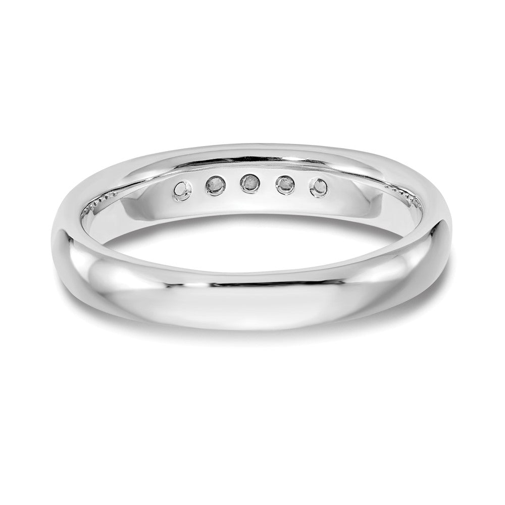 14K White Gold 5-Stone 1/5 carat Round Diamond Complete Channel Band