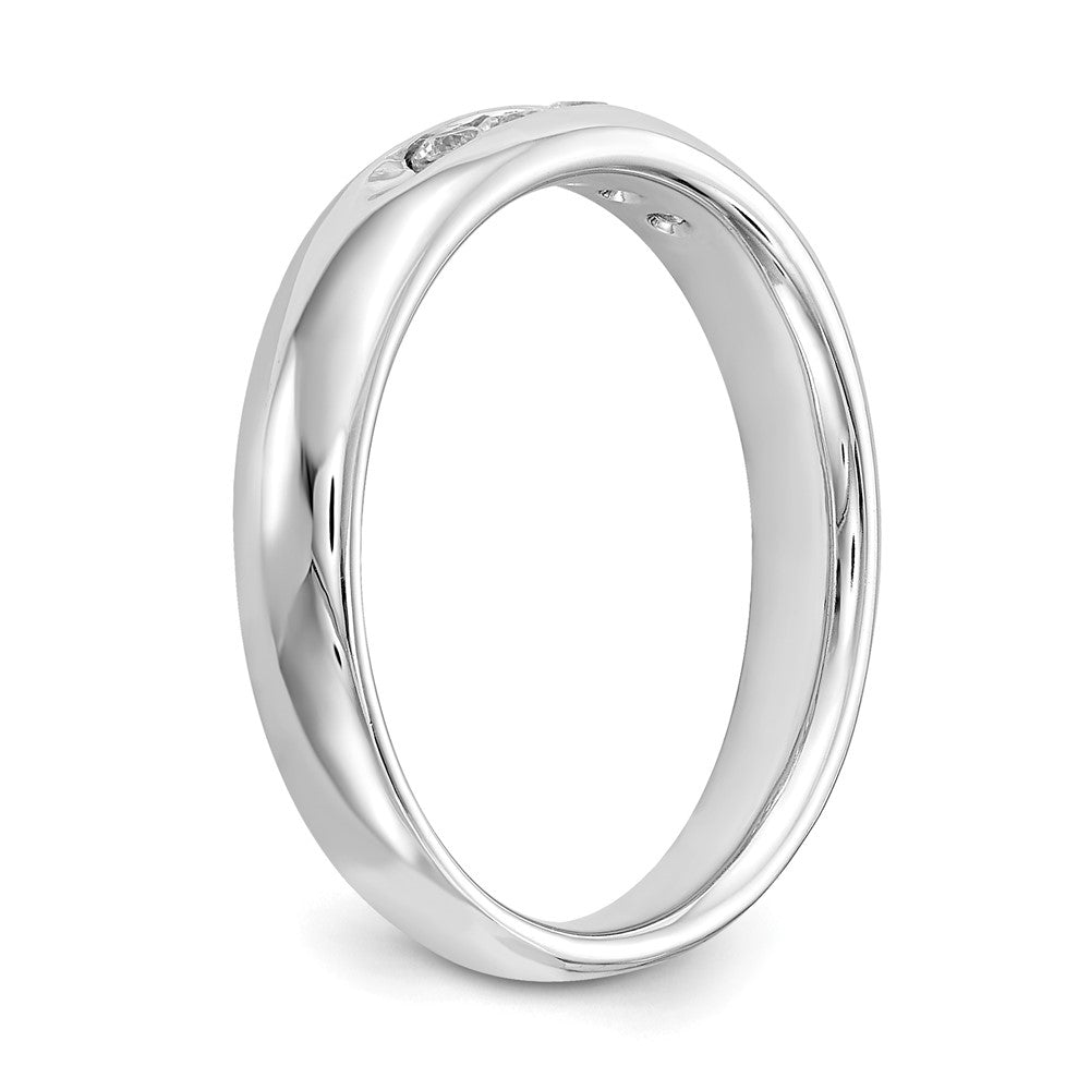 14K White Gold 5-Stone 1/5 carat Round Diamond Complete Channel Band