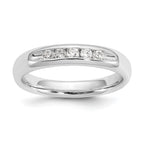 14K White Gold 5-Stone 1/5 carat Round Diamond Complete Channel Band