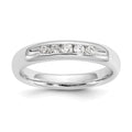 14K White Gold 5-Stone 1/5 carat Round Diamond Complete Channel Band