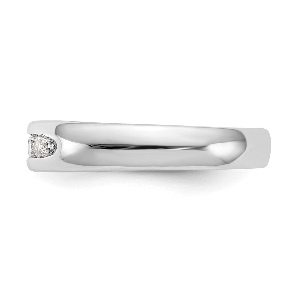 14K White Gold 5-Stone 1/4 carat Round Diamond Complete Channel Band
