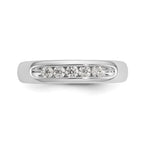 14K White Gold 5-Stone 1/4 carat Round Diamond Complete Channel Band