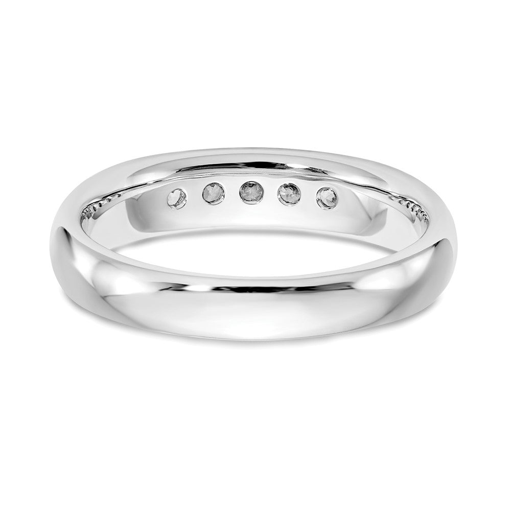 14K White Gold 5-Stone 1/4 carat Round Diamond Complete Channel Band