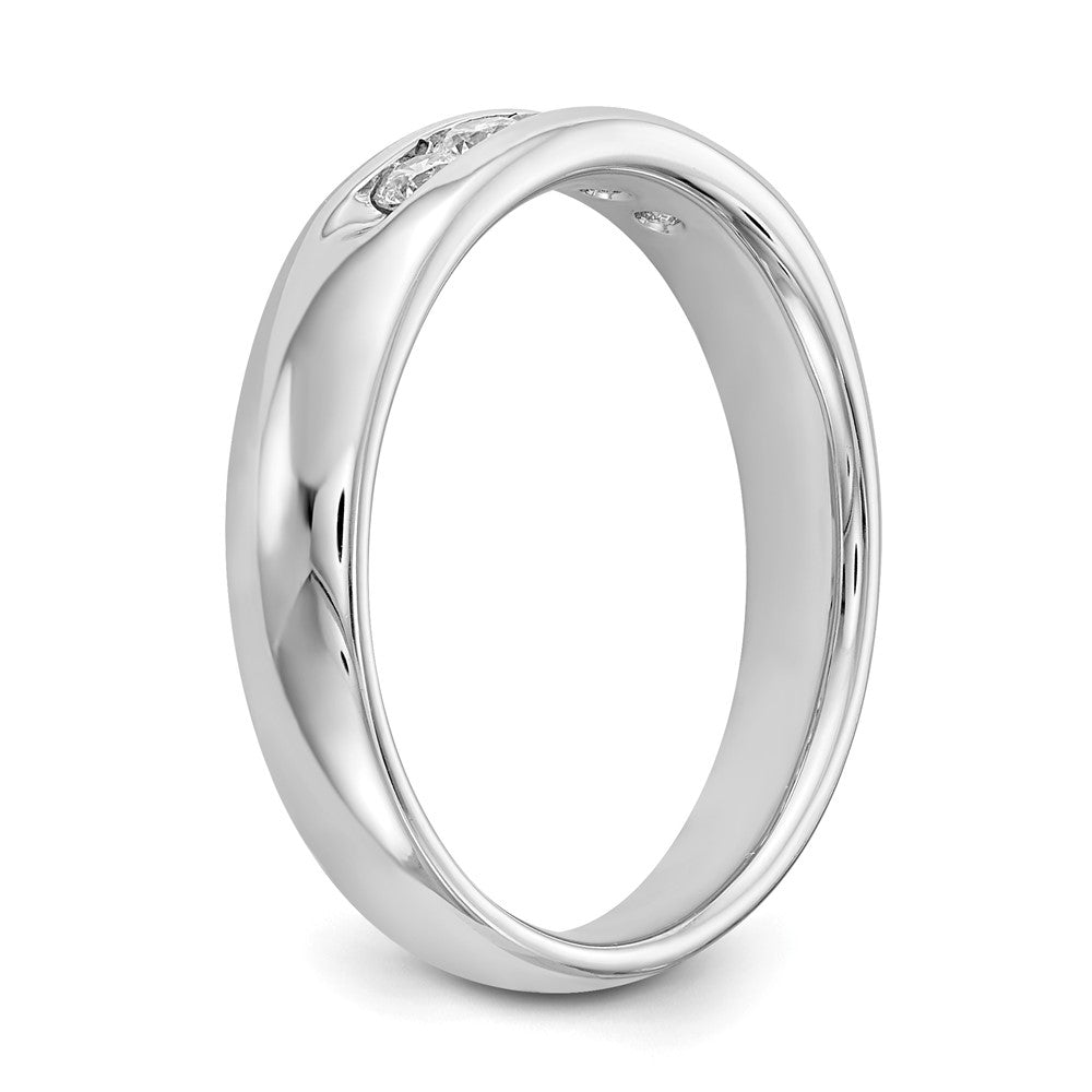 14K White Gold 5-Stone 1/4 carat Round Diamond Complete Channel Band