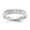 14K White Gold 5-Stone 1/4 carat Round Diamond Complete Channel Band