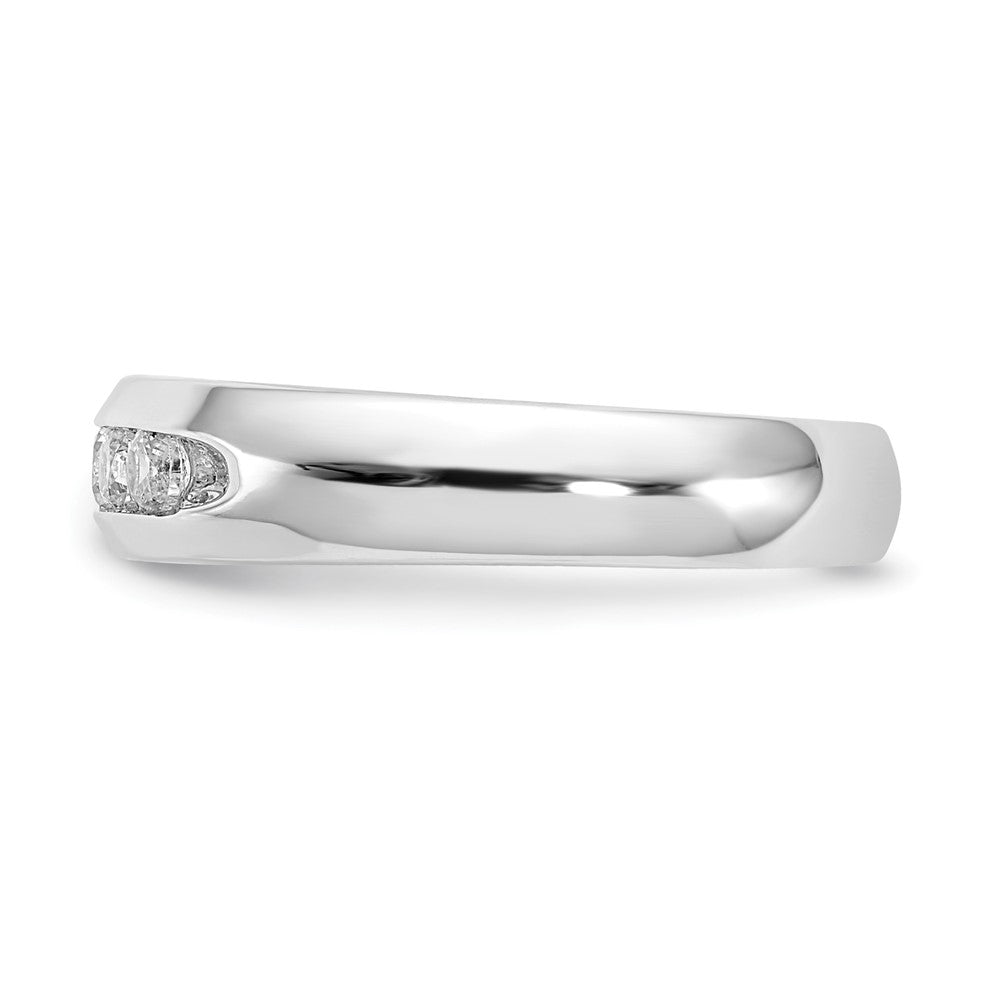 14K White Gold 5-Stone 1/3 carat Round Diamond Complete Channel Band