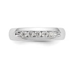 14K White Gold 5-Stone 1/3 carat Round Diamond Complete Channel Band