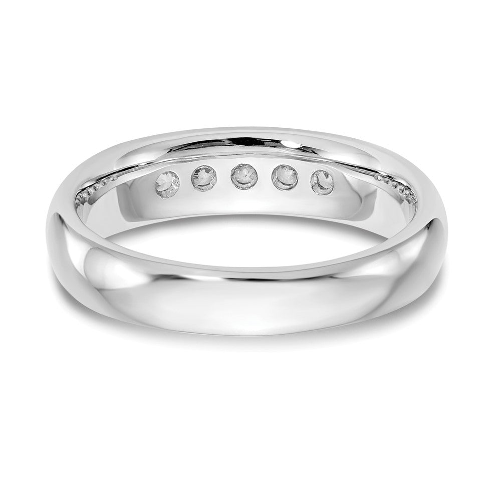 14K White Gold 5-Stone 1/3 carat Round Diamond Complete Channel Band