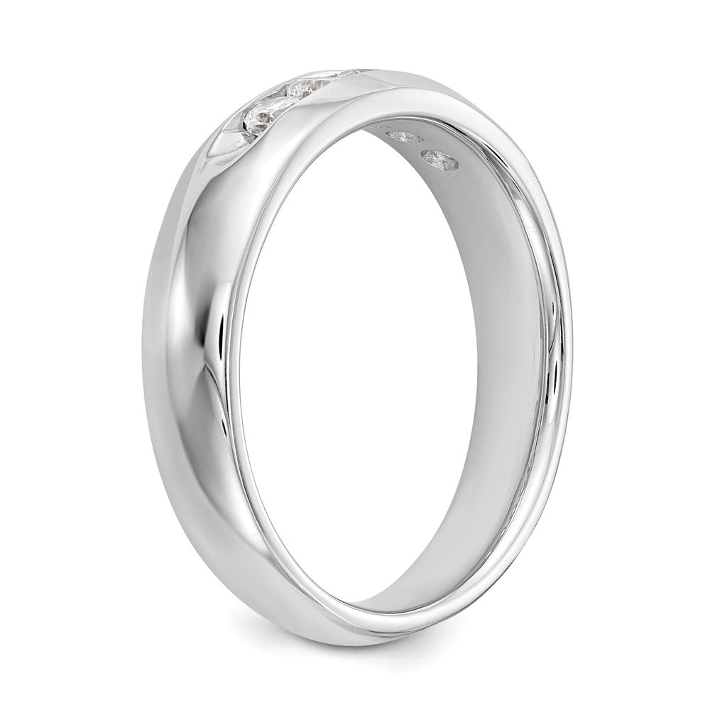 14K White Gold 5-Stone 1/3 carat Round Diamond Complete Channel Band