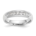 14K White Gold 5-Stone 1/3 carat Round Diamond Complete Channel Band