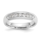 14K White Gold 5-Stone 1/3 carat Round Diamond Complete Channel Band