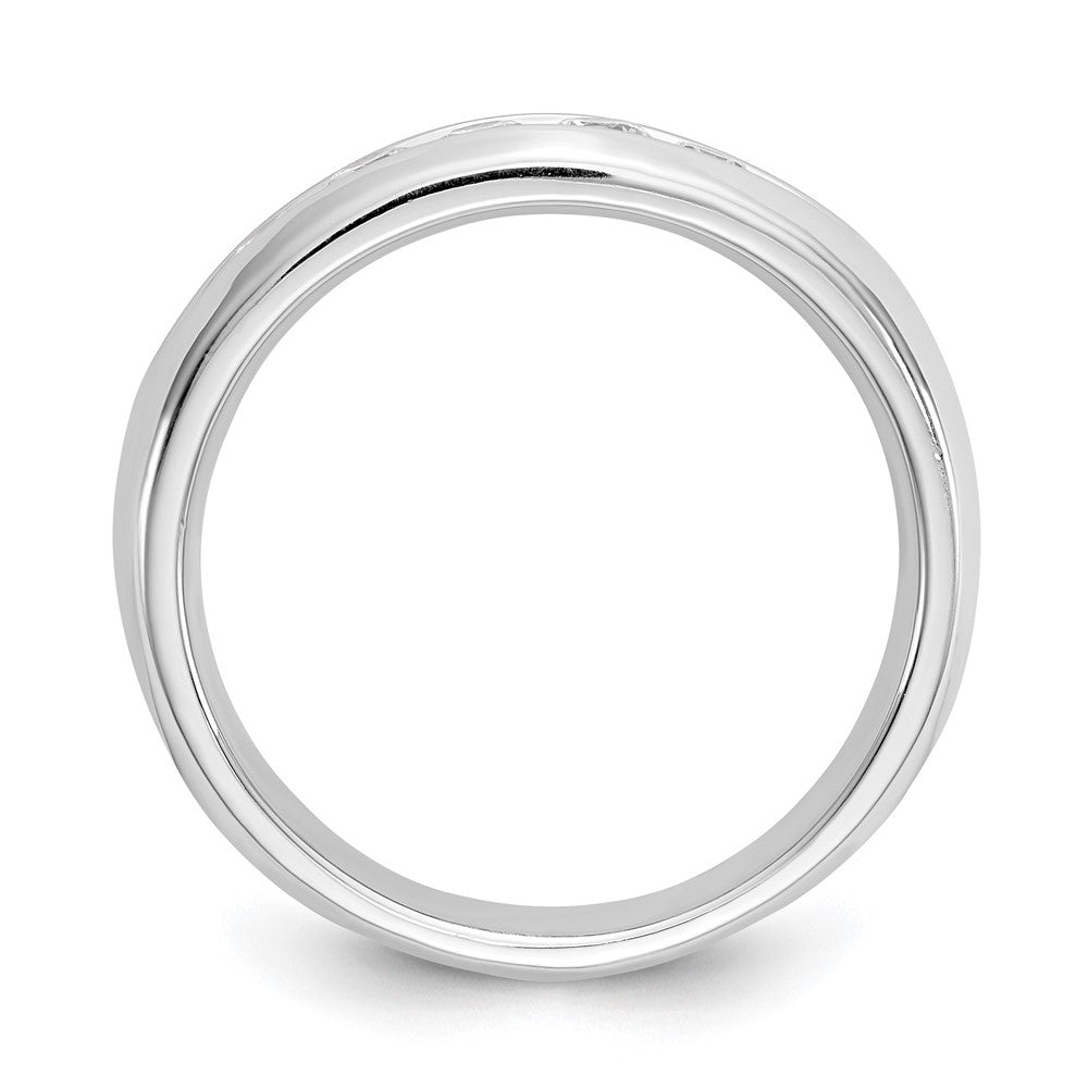 14K White Gold 5-Stone 3/8 carat Round Diamond Complete Channel Band