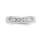 14K White Gold 5-Stone 3/8 carat Round Diamond Complete Channel Band