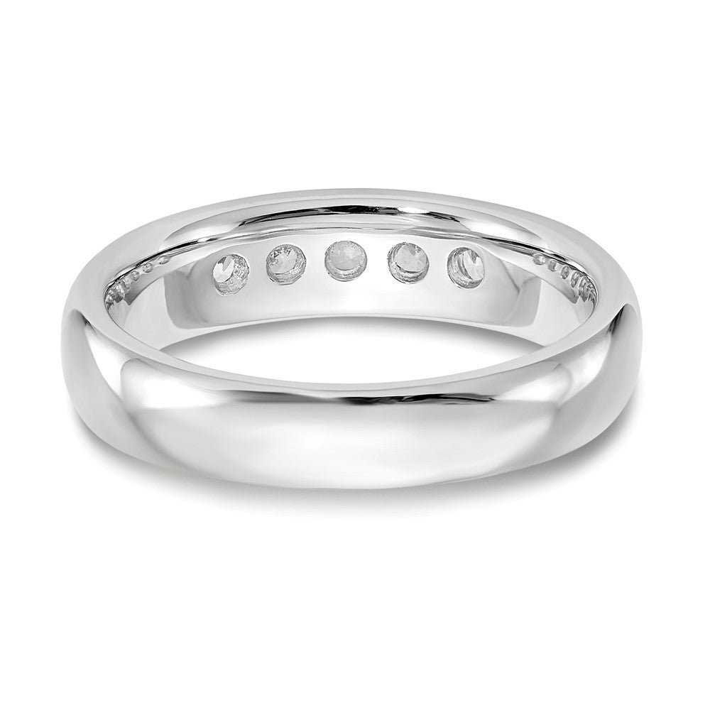 14K White Gold 5-Stone 3/8 carat Round Diamond Complete Channel Band