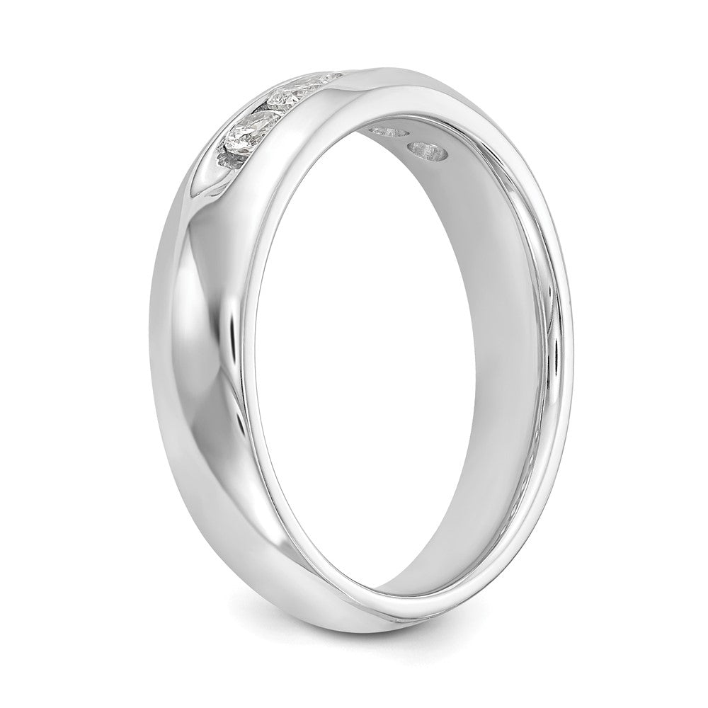 14K White Gold 5-Stone 3/8 carat Round Diamond Complete Channel Band