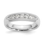 14K White Gold 5-Stone 3/8 carat Round Diamond Complete Channel Band