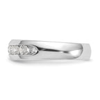 14K White Gold 5-Stone 1/2 carat Round Diamond Complete Channel Band