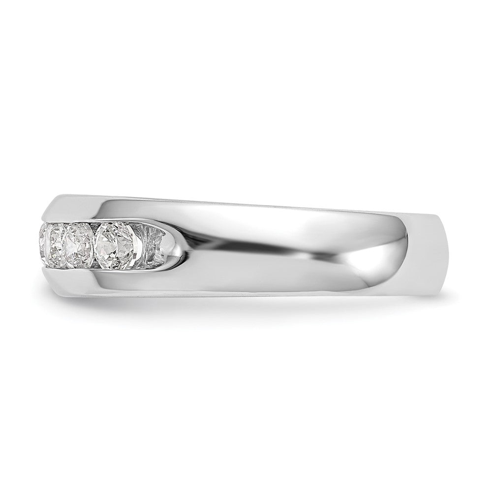 14K White Gold 5-Stone 1/2 carat Round Diamond Complete Channel Band