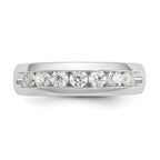 14K White Gold 5-Stone 1/2 carat Round Diamond Complete Channel Band