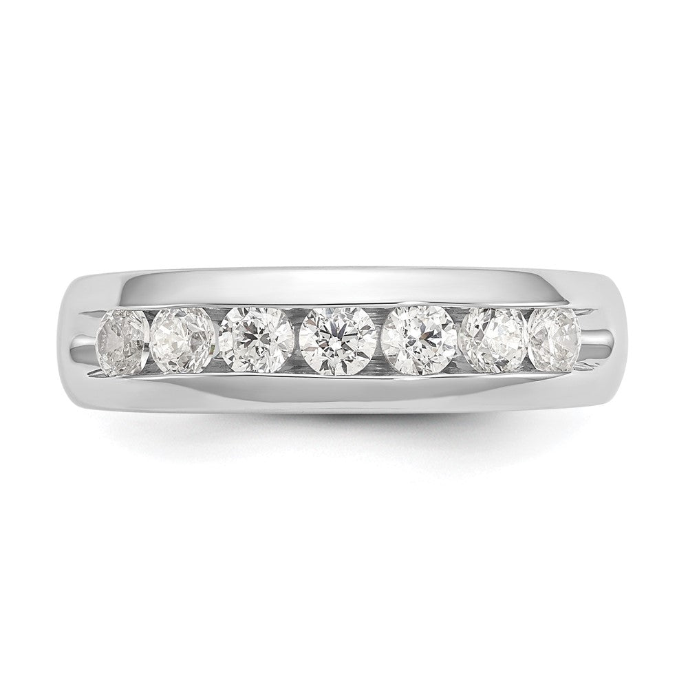 14K White Gold 5-Stone 1/2 carat Round Diamond Complete Channel Band
