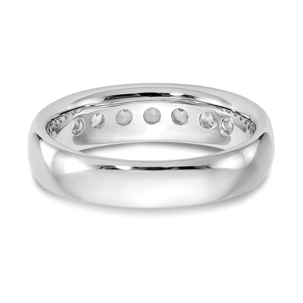 14K White Gold 5-Stone 1/2 carat Round Diamond Complete Channel Band