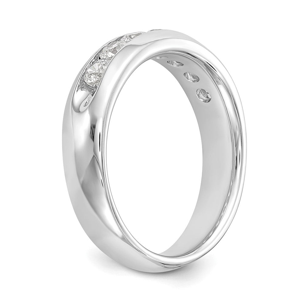 14K White Gold 5-Stone 1/2 carat Round Diamond Complete Channel Band