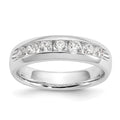 14K White Gold 5-Stone 1/2 carat Round Diamond Complete Channel Band
