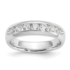 14K White Gold 5-Stone 1/2 carat Round Diamond Complete Channel Band